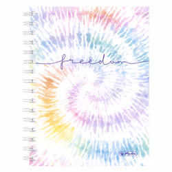 Herlitz New Batik Freedom, Motif, Multicolore, A5, 100 feuilles, Papier quadrillé, Couverture rigide