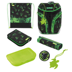 Herlitz SoftLight Plus Greenline Explorer Ensemble de cartables Garçon Polyester Noir, Vert