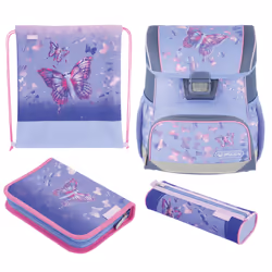 Herlitz Loop Plus Butterfly Paradise, Plumier, Étui pour crayons, Cartable, Sac de sport, Fille, Ecole primaire, Sac à dos, 1 ...