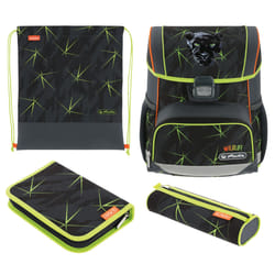 Herlitz Loop Plus Wild Life Ensemble de cartables Garçon Polyester Noir, Vert, Orange