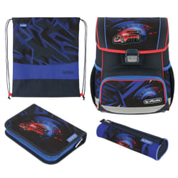 Herlitz Loop Plus High Speed Ensemble de cartables Garçon Polyester Bleu, Rouge