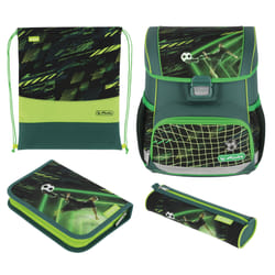 Herlitz Loop Plus Game Changer Ensemble de cartables Garçon Polyester Noir, Vert