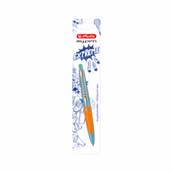 Herlitz my.pen, Clip, Stylo à bille rétractable avec clip, Rechargeable, Bleu, 1 pièce(s)