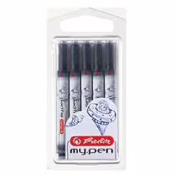 Herlitz 10999852, Bleu, Multicolore, Stylo-plume, 5 pièce(s), 19800 pièce(s)