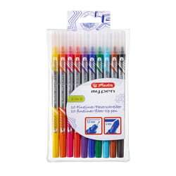 Herlitz 11367232 marqueur 10 pièce(s) Pointe fine Noir, Bleu, Marron, Vert, Orange, Rose, Violet, Rouge, Jaune