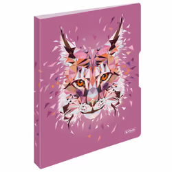 Herlitz Wild Animals Lynx, A4, Anneau en D, Rangement, Polypropylène (PP), Rose, 1,6 cm