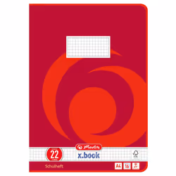 Herlitz 3322203, Rouge, Blanc, 16 feuilles, Papier quadrillé, A4, 80 g/m², Papier