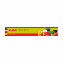 Herlitz 8643025 peinture à l'eau Noir, Bleu, Vert, Rouge, Blanc, Jaune 25 ml Vase 6 pièce(s)