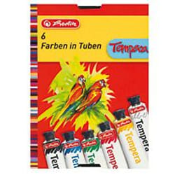 Herlitz 8643041 peinture à l'eau Noir, Bleu, Vert, Rouge, Jaune 16 ml 6 pièce(s)