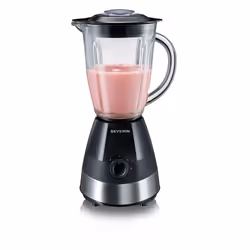 Severin SM 3718, Mélangeur de table, 1,5 L, Fonction d'impulsion, 550 W, Noir, Acier brossé
