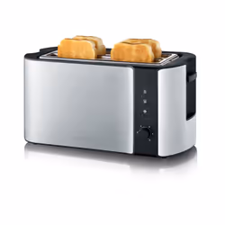 Severin AT 2590 grille-pain 2 part(s) 1400 W Noir, Argent