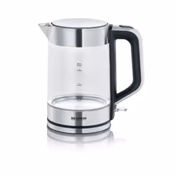 Severin WK 3420, 1,7 L, 2200 W, Noir, Acier inoxydable, Transparent, Verre, Acier inoxydable, Indicateur de niveau d'eau, Arr ...