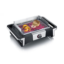 Severin PG 8114 DigitalBOOST Grill Dessus de table Electrique Noir, Argent 3000 W