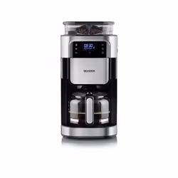Severin KA4813, Machine à café filtre, Café en grains, Café moulu, Broyeur intégré, Noir, Argent
