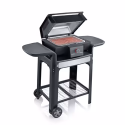 Severin PG 8139 Grill Chariot Electrique Noir, Acier inoxydable 3000 W