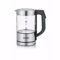 Severin WK 3458, 0,5 L, 1100 W, Noir, Transparent, Verre, Acier inoxydable, Thermostat réglable, Indicateur de niveau d'eau