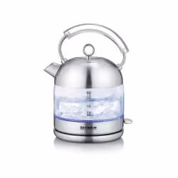 Severin WK 3459, 1,7 L, 2400 W, Acier inoxydable, Verre, Acier inoxydable, Indicateur de niveau d'eau, Arrêt de sécurité en c ...