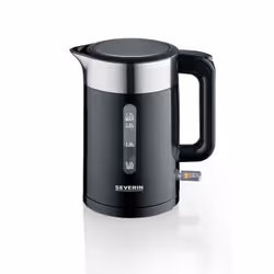 Severin WK 9265, 1,7 L, 2200 W, Noir, Acier inoxydable, Indicateur de niveau d'eau, Sans fil, Filtrage