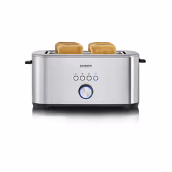 Severin AT 2621 grille-pain 7 4 part(s) 1400 W Noir, Acier inoxydable