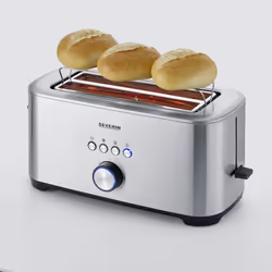 Severin AT 2621 grille-pain 7 4 part(s) 1400 W Noir, Acier inoxydable