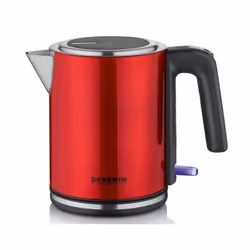 Severin WK 3427, 1 L, 2400 W, Noir, Rouge, Plastique, Acier inoxydable, Indicateur de niveau d'eau, Sans fil