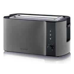 Severin AT 9341 grille-pain 4 part(s) 1400 W Noir, Acier brossé, Acier inoxydable