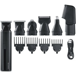 Tondeuse cheveux & barbe 6-en-1 multifonction - SEVERIN - HS 0710 - 90 min autonomie - Embouts magnétiques - IPX6 - Noir