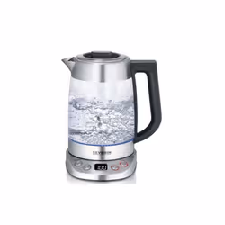 Severin WK 3480, 1,7 L, 3000 W, Blanc, Verre, Plastique, Acier inoxydable, Thermostat réglable, Indicateur de niveau d'eau