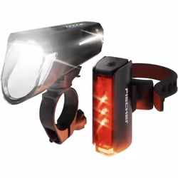 FISCHER FAHRRAD Kit déclairage de vélo PLUS 110 + TWIN STOP LED noir