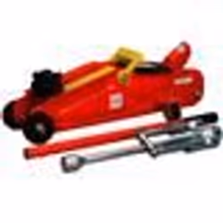 Cric hydraulique - Acier haute qualité - 2 tonnes - 2 roulettes directionnelles - Hauteur de levage 135-342mm