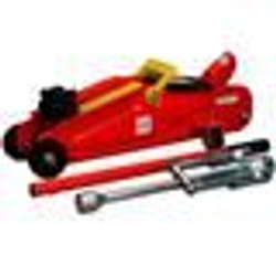 Cric hydraulique - Acier haute qualité - 2 tonnes - 2 roulettes directionnelles - Hauteur de levage 135-342mm