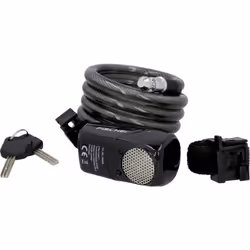 Fischer Fahrrad - Antivol à câble spiralé anthracite avec alarme fermeture à clé