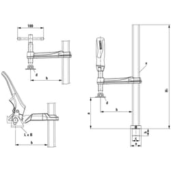 BESSEY TW16-20-10K serre-joints Platine