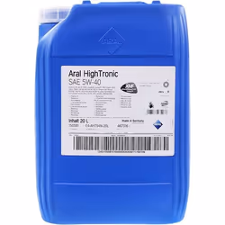 Huile moteur; ARAL; HighTronic; 5W-40 20; pour RENAULT, VOLKSWAGEN, MERCEDES-BENZ, PEUGEOT, OPEL