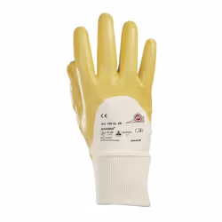 Selon EN 388 · Cat. II · Tricot coton avec revêtement nitrile, jaune · Avec manchette tricotée · Bonne sensation tactile · Lé ...