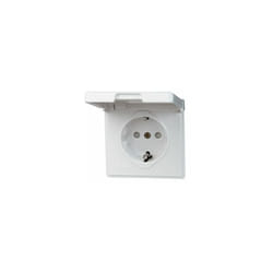 Prise Schuko étanche encastrée Kopp 16A 250V avec clapet, IP44