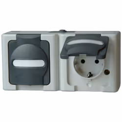Kopp 131256002, CEE 7/3, 2 module(s), CEE 7/4, Noir, Gris, 250 V, 16 A
