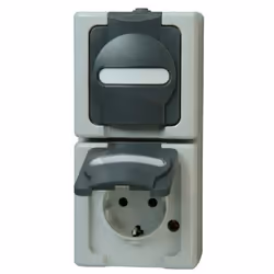 Kopp 131456008, CEE 7/3, 2 module(s), CEE 7/4, Noir, Gris, 250 V, 16 A
