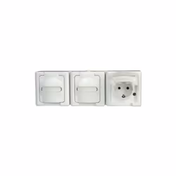 Bleu électrique contacter protégé triple prise de courant avec coque Combinaisons de chaque produit, à la fois verticale et h ...