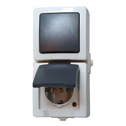 Kopp 138556008, Type F, CEE 7/4, Noir, Gris, Thermoplastique, IP44, 250 V