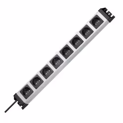 Kopp 226920014, 1,4 m, Intérieure, Type F, IP20, Noir, Argent, 8 sortie(s) CA