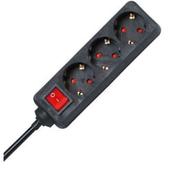 Kopp 129715009 multiprise 1,4 m 3 sortie(s) CA Intérieure Noir, Rouge