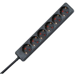 Kopp 120615007 multiprise 6 sortie(s) CA Intérieure Noir, Rouge