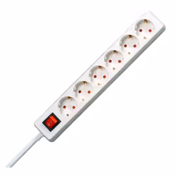 Kopp 120913004, 1,4 m, Intérieure, Type F, Blanc, 6 sortie(s) CA, 16 A