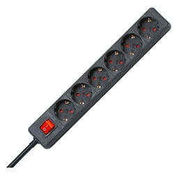 Kopp 120915006 multiprise 1,4 m 6 sortie(s) CA Intérieure Noir, Rouge