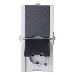 Kopp 947556008 prise de courant Type F Noir, Blanc