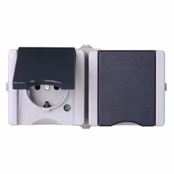 Kopp 950655000, Type F, Noir, Blanc, IP44, 250 V, 16 A