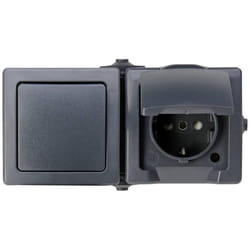 Kopp 138615002 Gamme d'interrupteurs pour pièce humide Nautic anthracite 1 pc(s)