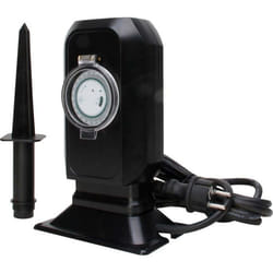 Kopp - 145344117 - Prise de Jardin 2 Prises avec minuterie mecanique et Piquet de Terre IP 44 avec cable de 2 m 16 A Noir