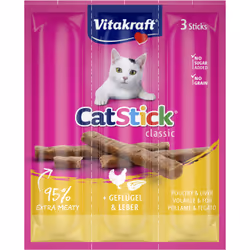 Vitakraft Cat Stick, Friandises, Chat, Adulte, Foie, Volaille, 18 g, Sans sucre
